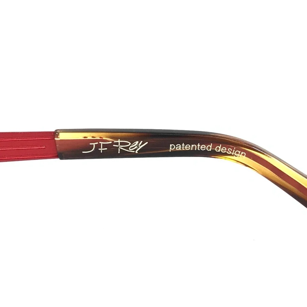 J.F. Rey Eyeglasses Frames JF2553 3090 Matte Red Brown Yellow Tortoise 52-19-140